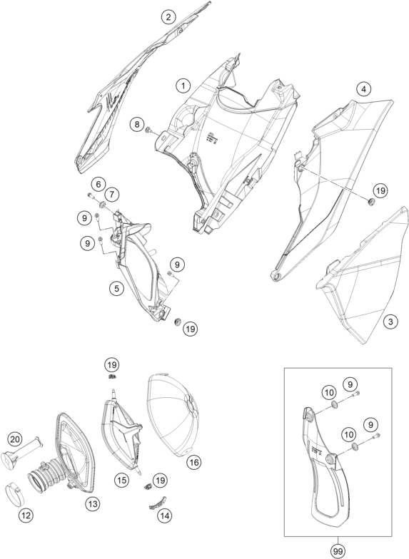 EC 250F Hava Filtresi Teileschema