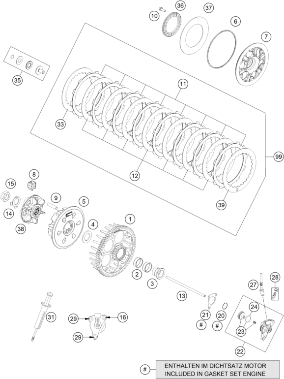 FX 450 Debriyaj parça şeması