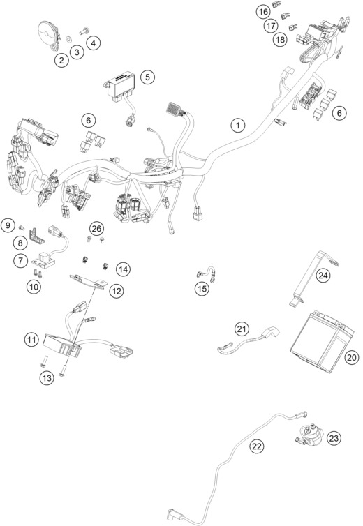 Schema ricambi 125 Duke Kablo Tesisatı