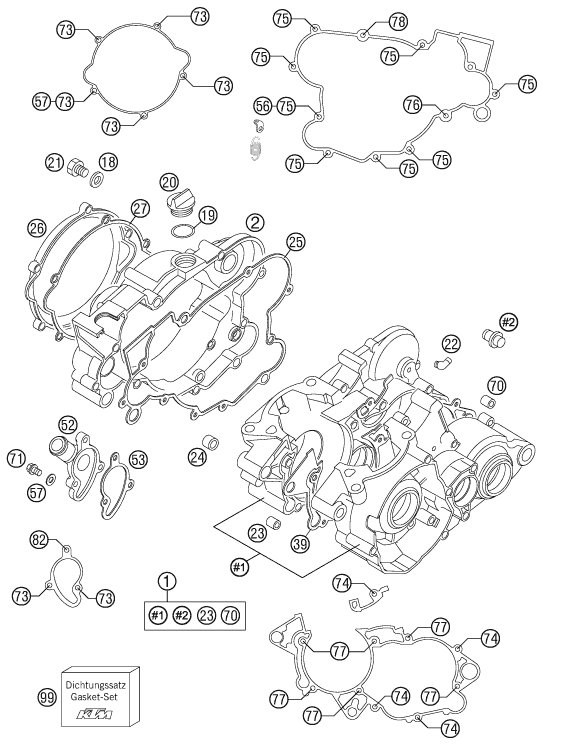 85 SX Motor Bloğu parça şeması