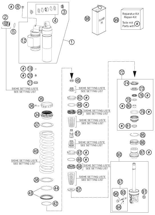 450 EXC Six Days Arka Amortisör (Sökülmüş) parts diagram