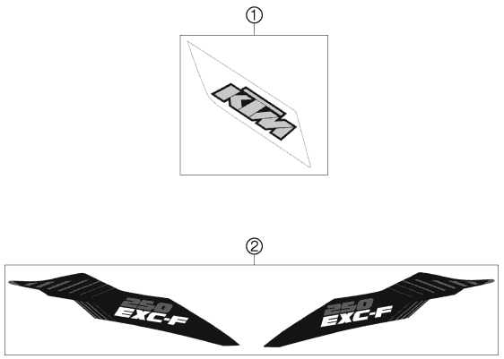 250 EXC-F Çıkartma parça şeması