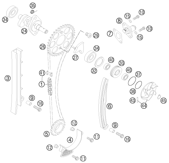 525 XC ATV Eksantrik Tahriki parts diagram