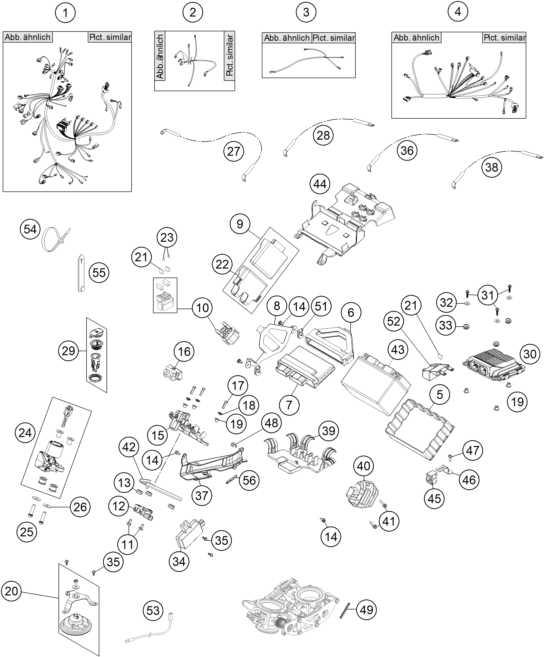 1190 Adventure Kablo Tesisatı parça şeması