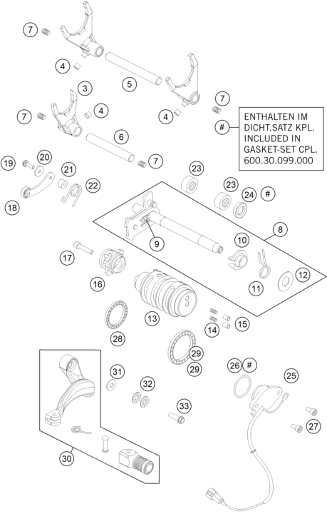 Schema ricambi 990 Supermoto R Vites Mekanizması