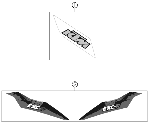 350 EXC-F Çıkartma parça şeması