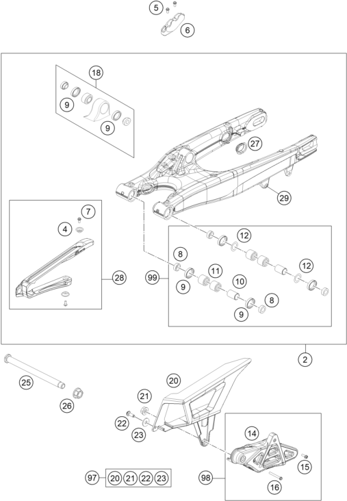 Schema ricambi 125 EXC Salıncak