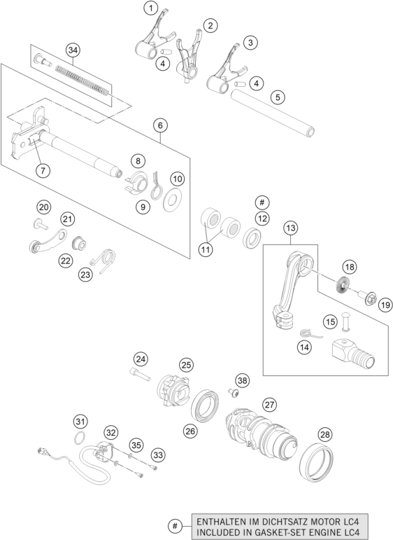 Schema ricambi 690 Enduro R Vites Mekanizması