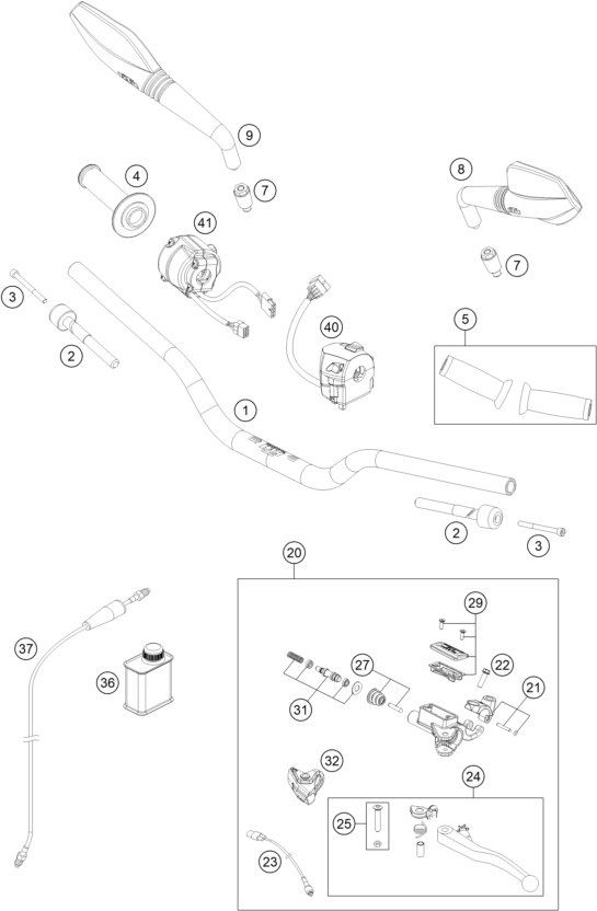 Schema ricambi 690 Duke Gidon, Kumandalar