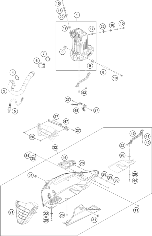 RC 250 Egzoz Sistemi parça şeması
