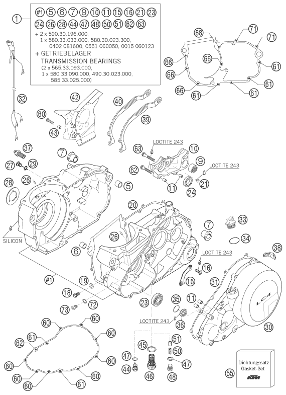 LC4 Enduro Motor Bloğu parça şeması
