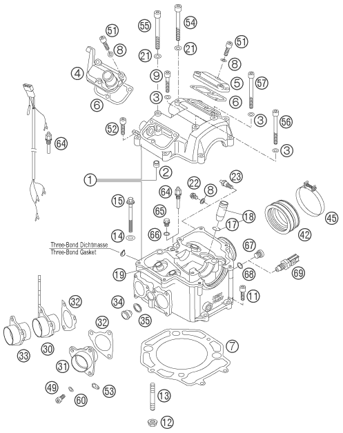 LC4 Enduro Silindir, Silindir Kapağı parça şeması