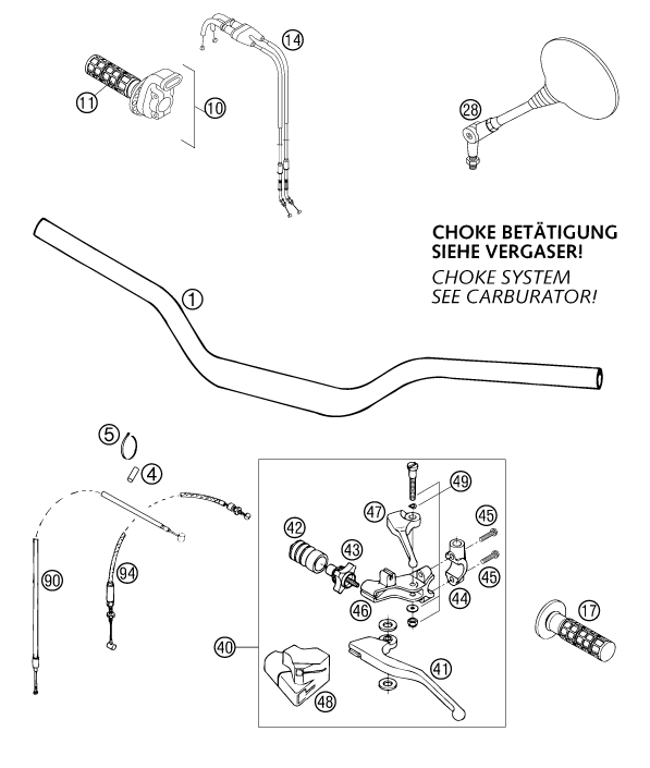 LC4 Supermoto Gidon, Kumandalar parça şeması