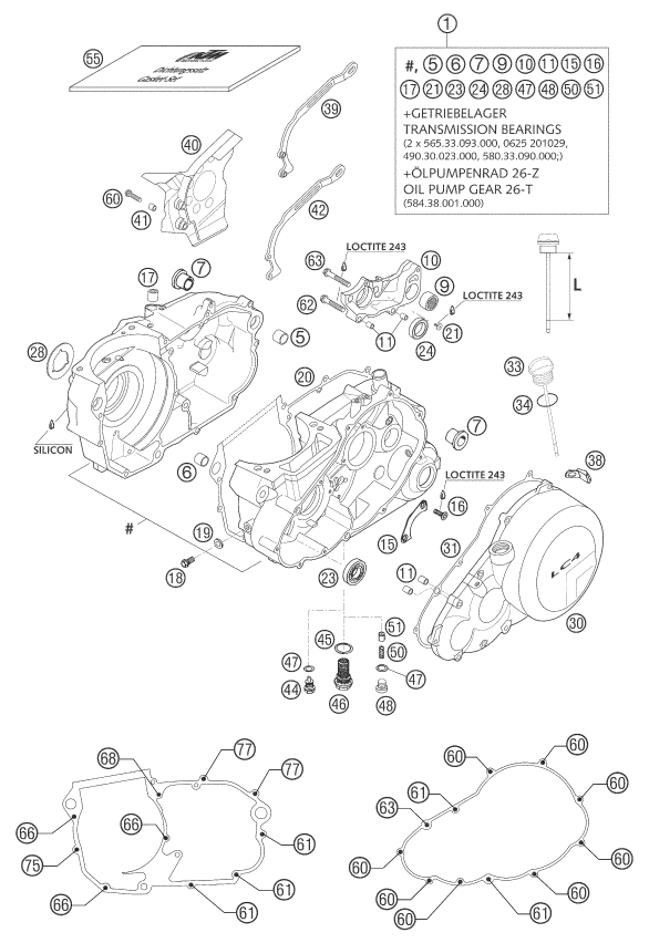LC4 Enduro Motor Bloğu parça şeması