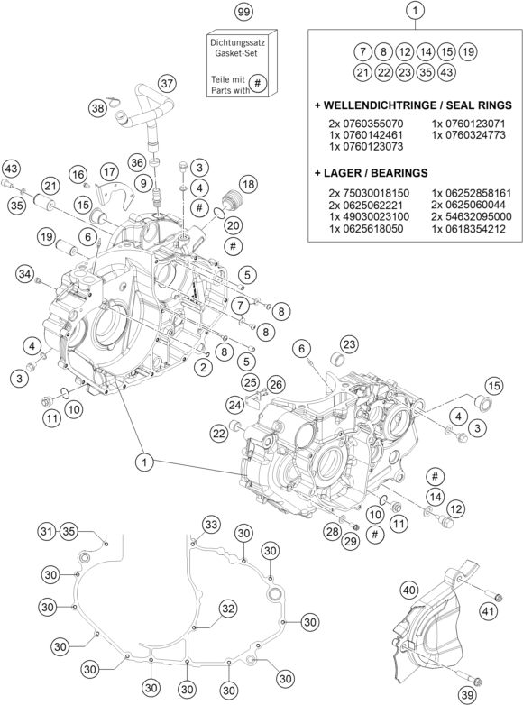 690 Enduro R Motor Bloğu parça şeması