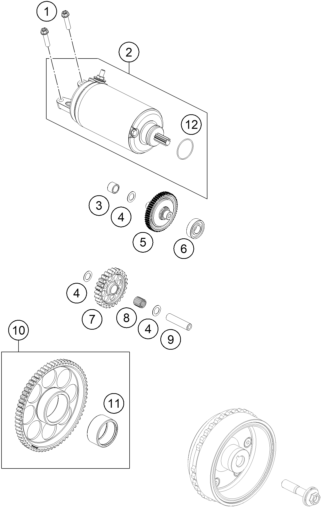 890 Adventure R Rally Marş Motoru parts diagram