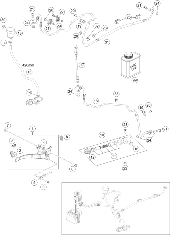 690 Enduro R Arka Fren Kumandası parts diagram