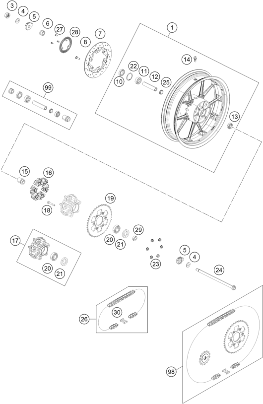 Schema ricambi 200 Duke Arka Teker
