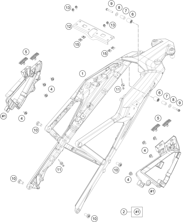 Schema ricambi 1290 Super Adventure R Arka Şasi