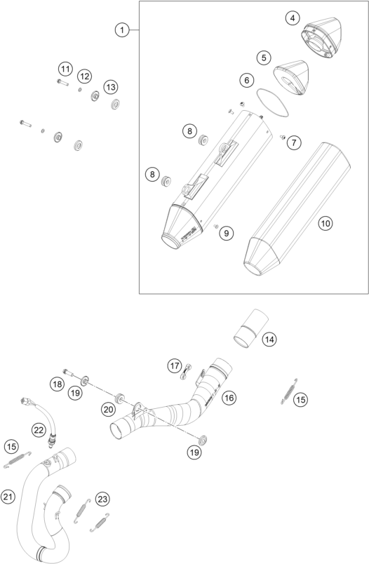 350 EXC-F Egzoz Sistemi Teileschema