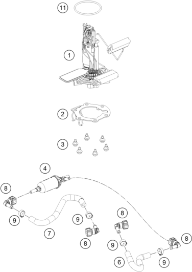 RC 125 Yakıt Pompası Teileschema