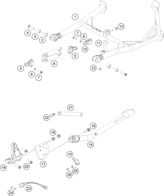 Schema ricambi 1290 Super Adventure R Yan / Orta Sehpa