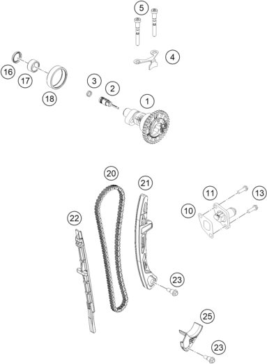 450 SX-F Eksantrik Tahriki parts diagram