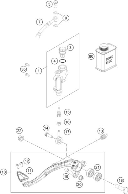 250 SX Arka Fren Kumandası parts diagram