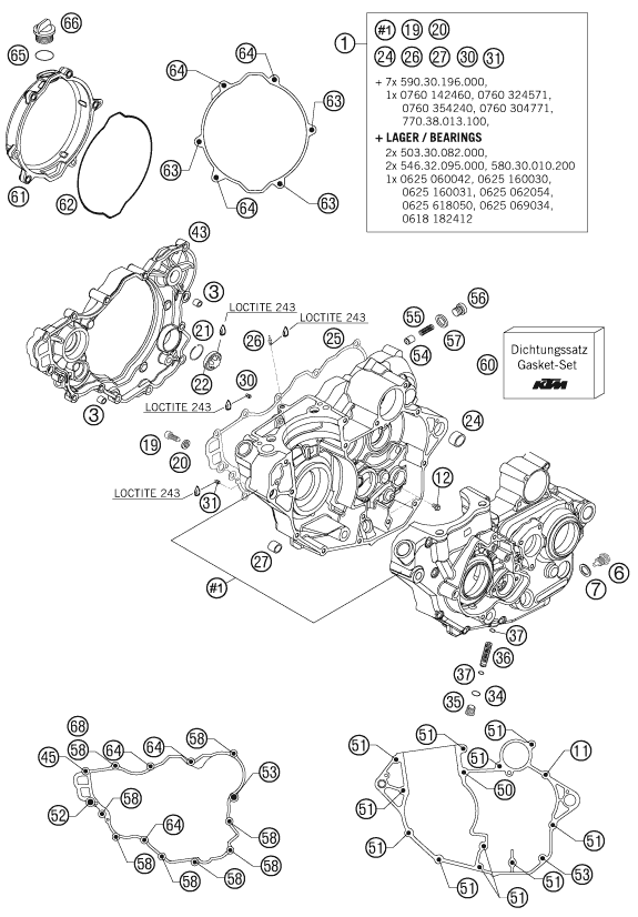 250 SX-F Motor Bloğu parça şeması