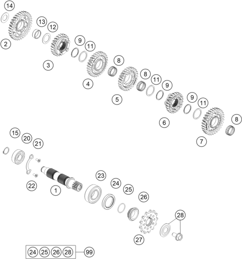 450 Rally Şanzıman II - Ara Mil parts diagram