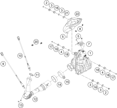 390 Enduro R Egzoz Sistemi parça şeması