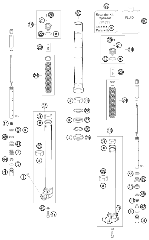 65 SX Ön Amortisör (Sökülmüş) Teileschema
