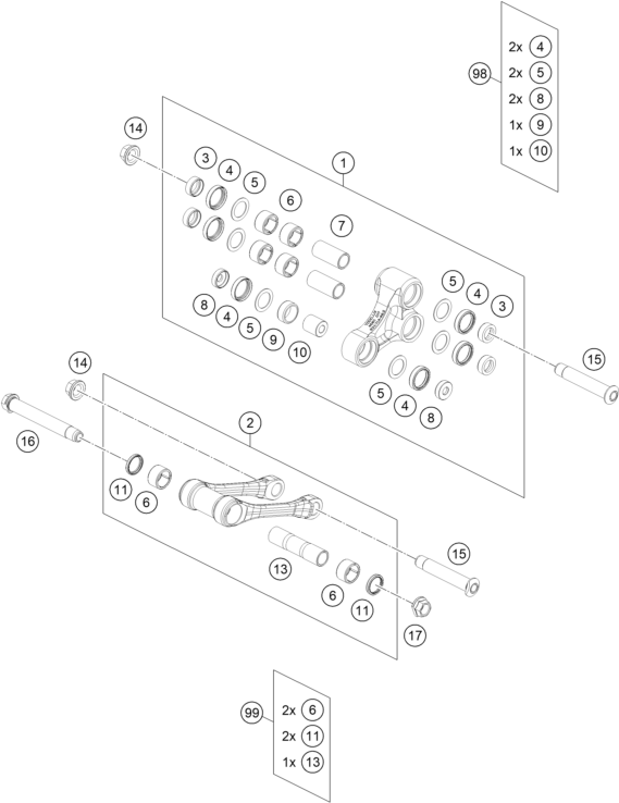 Schema ricambi 450 Rally Pro Lever Bağlantısı