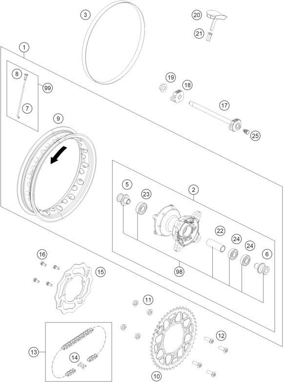 Schema ricambi SX-E 5 Arka Teker