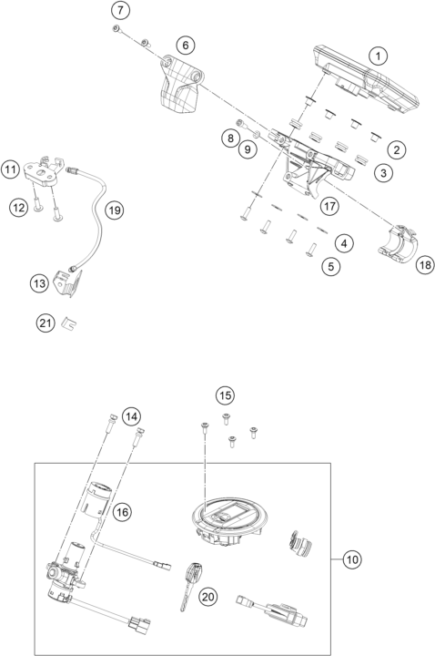 125 Duke Gösterge / Kilit Sistemi parça şeması