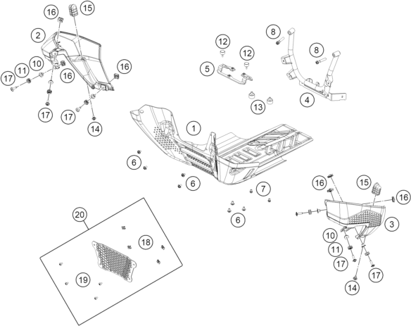890 Adventure R Rally Motor Koruma parts diagram