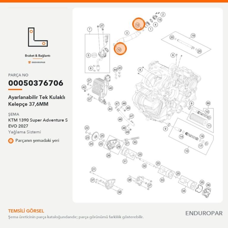 Ayarlanabilir Tek Kulaklı Kelepçe 37,6MM 00050376706 parça şeması