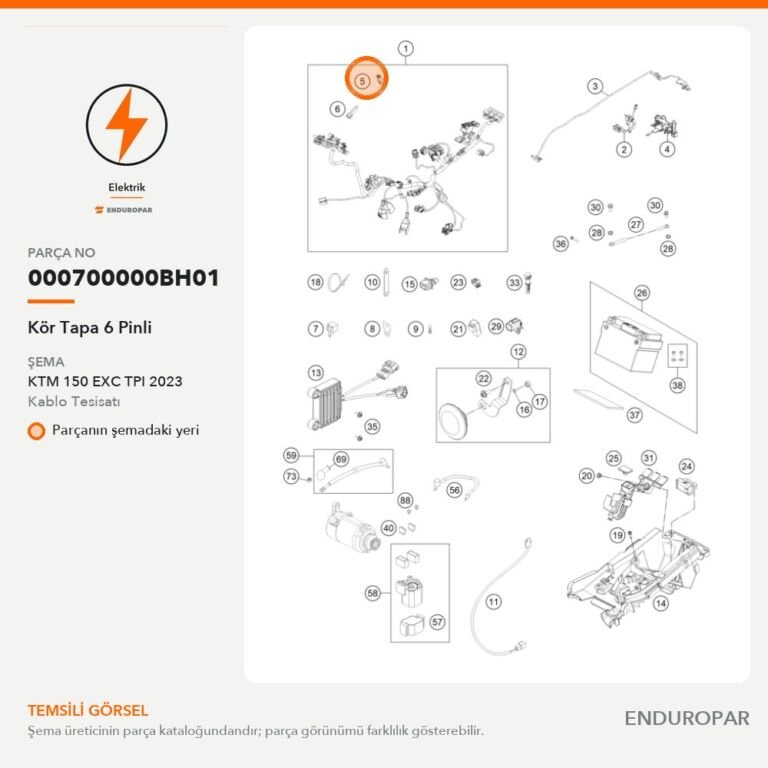 Kör Tapa 6 Pinli 000700000BH01 parça şeması