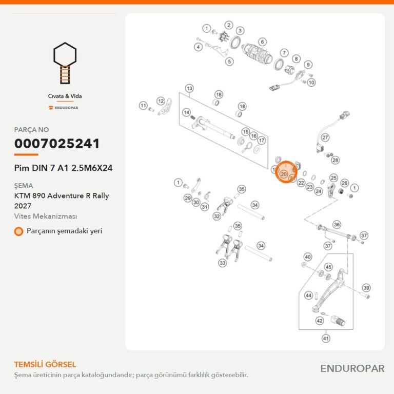 Pim DIN 7 A1 2.5M6X24 0007025241 parça şeması