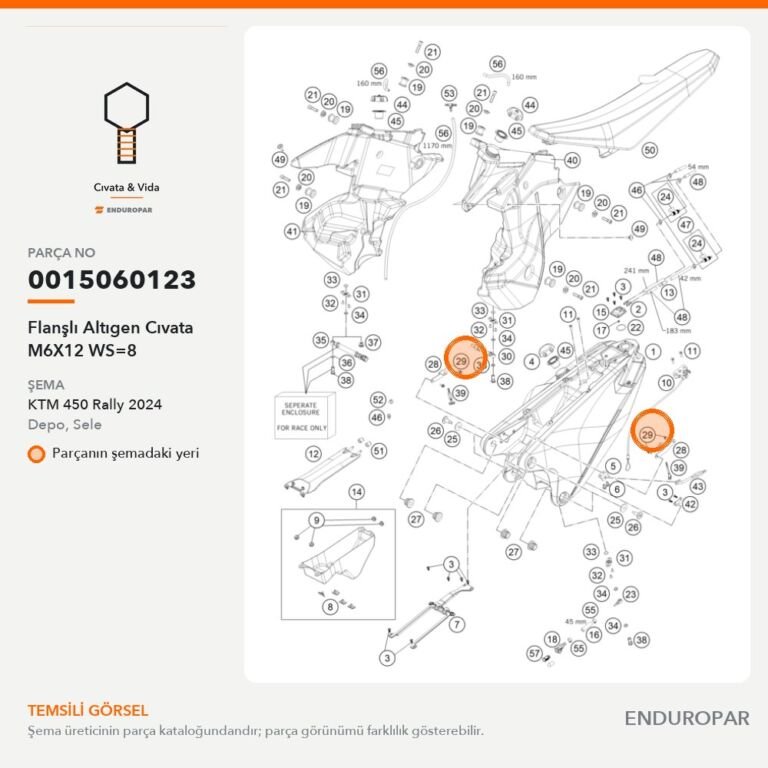 Flanşlı Altıgen Cıvata M6X12 WS=8 0015060123 parça şeması