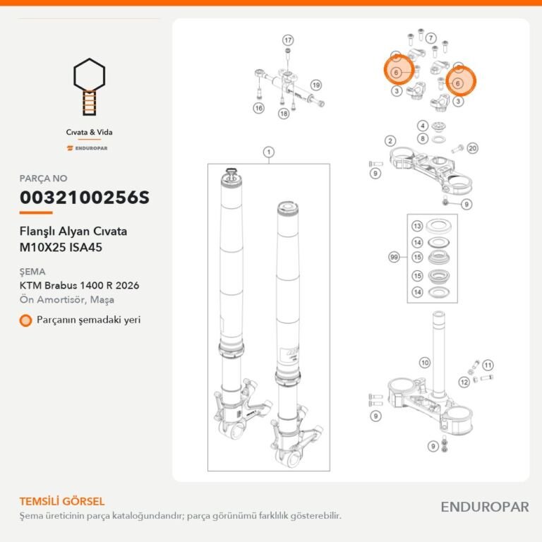Flanşlı Alyan Cıvata M10X25 ISA45 0032100256S parça şeması