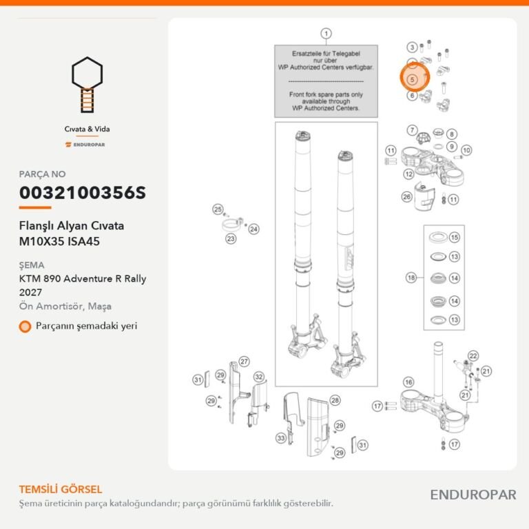 Flanşlı Alyan Cıvata M10X35 ISA45 0032100356S parça şeması