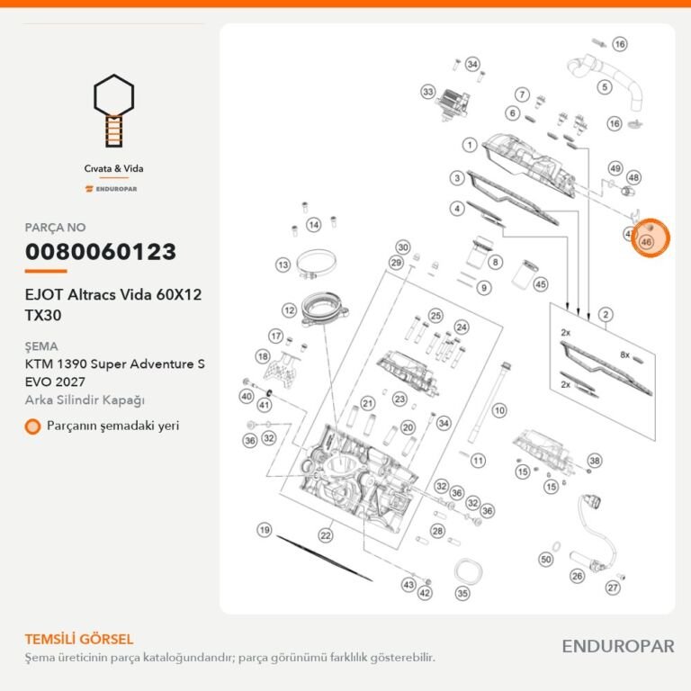 EJOT Altracs Vida 60X12 TX30 0080060123 parça şeması