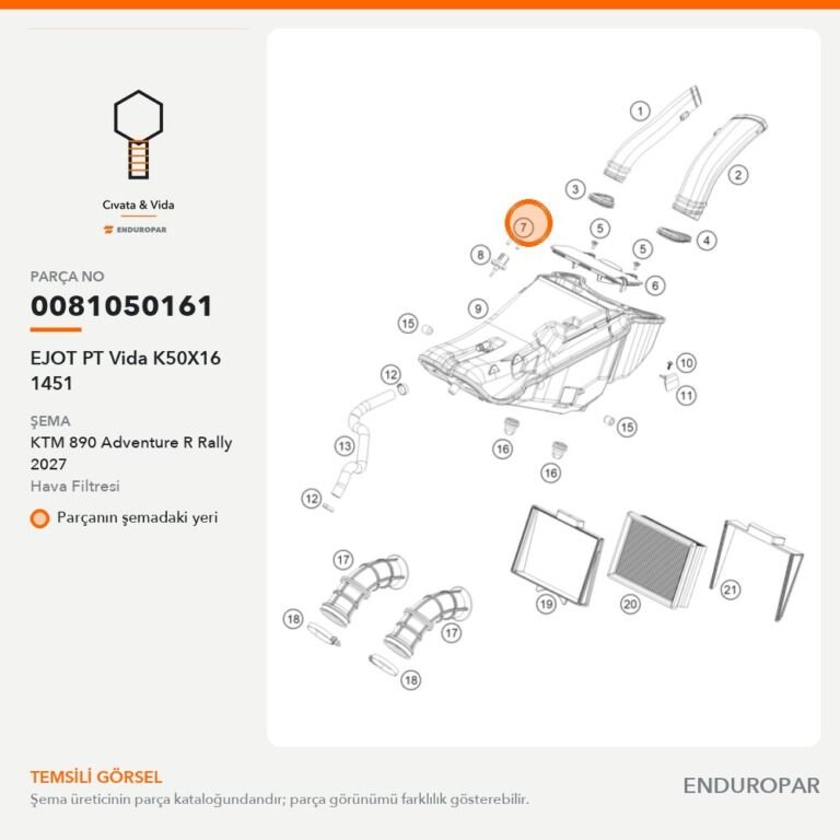 EJOT PT Vida K50X16 1451 0081050161 parça şeması