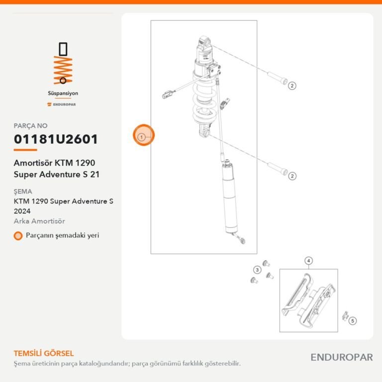 Amortisör KTM 1290 Super Adventure S 21 01181U2601 parça şeması