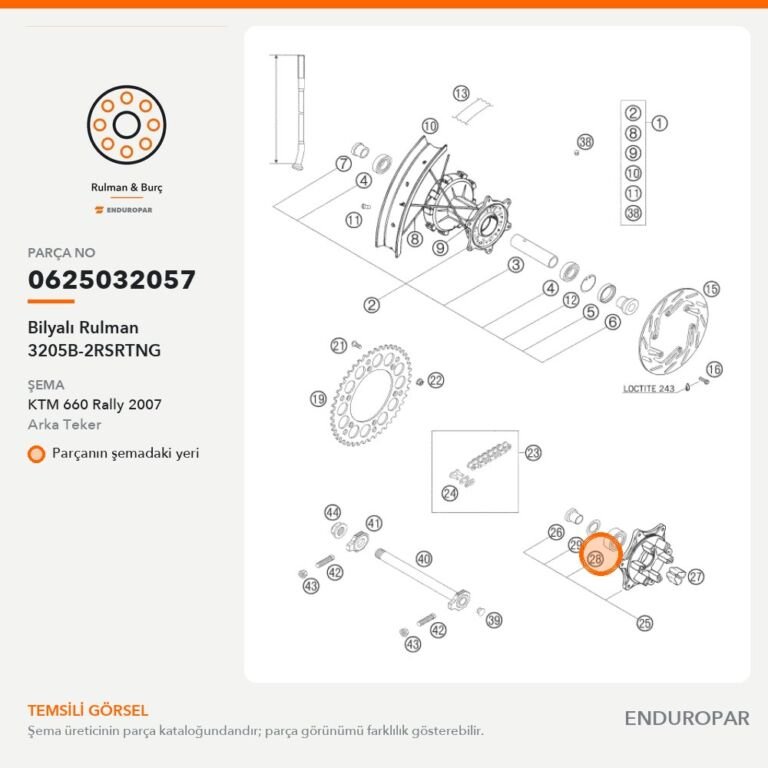 Bilyalı Rulman 3205B-2RSRTNG 0625032057 parça şeması