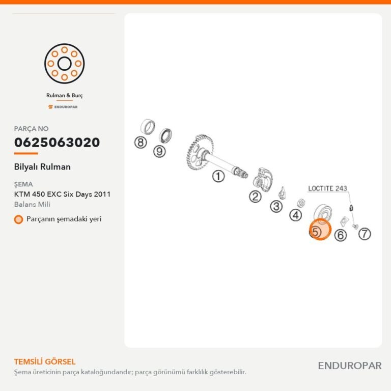 Bilyalı Rulman 0625063020 parça şeması