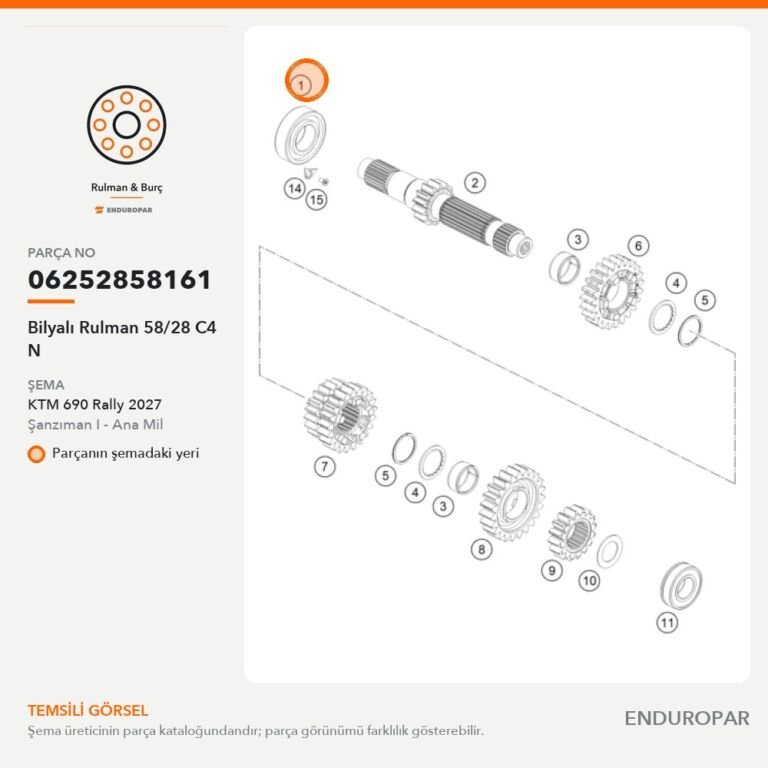 Bilyalı Rulman 58/28 C4 N 06252858161 parça şeması