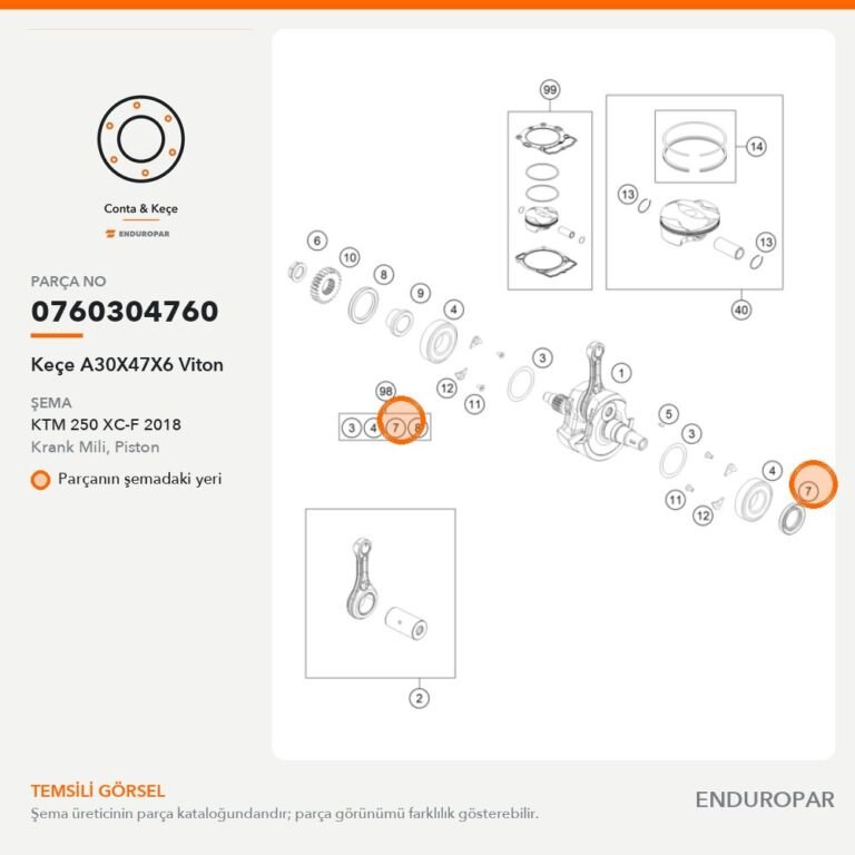 Keçe A30X47X6 Viton 0760304760 parça şeması
