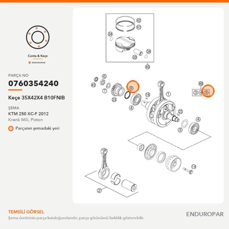 Keçe 35X42X4 B10FNIB 0760354240 parça şeması